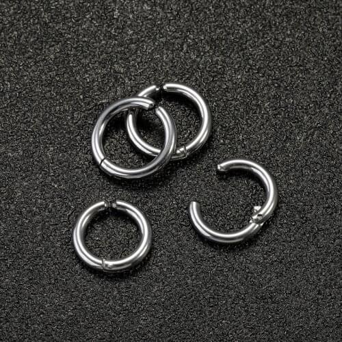Stainless Steel Earrings for Men Simple Round Circle Mens Clip Earrings Ear-hook Korean Ear Clip Trendy Jewelry Wholesale