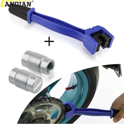 Motorcycle Chain Cleaning Brush Vehicle Wheel Tire Valve Stem Caps Covers For YAMAHA WR125X WR125R WR250 WR426F WR250F WR450F WR