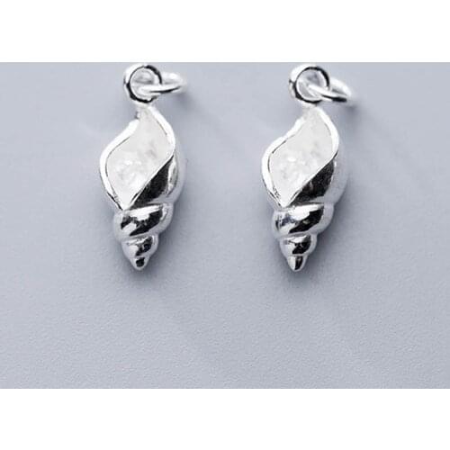 Pretty Designer Conch Dangle Charms 925 Sterling Silver Handmade Ornament Pendants For Boys Girls DIY Jewelry Making Accessories