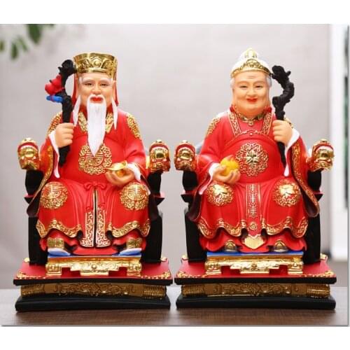 2P Taoist Buddhism HOME Shrine efficacious protection Gold plating Southeast Asia TUDI GONG PU Gods FENG SHUI statue 38CM large