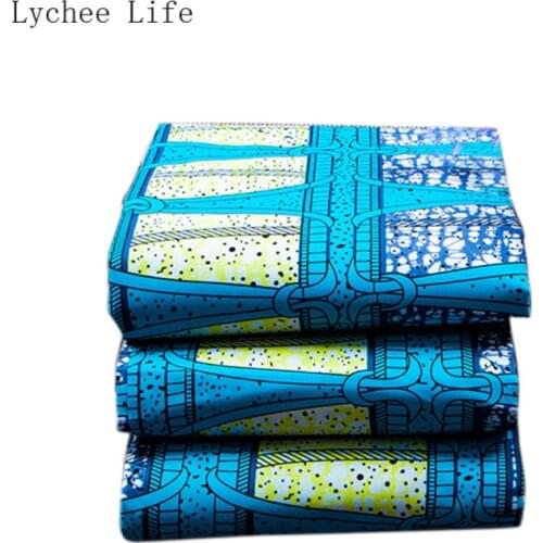 Lychee Life 1Yard Ankara African Polyester Flower Prints Batik Fabric For Women Dress Diy Sewing Crafts