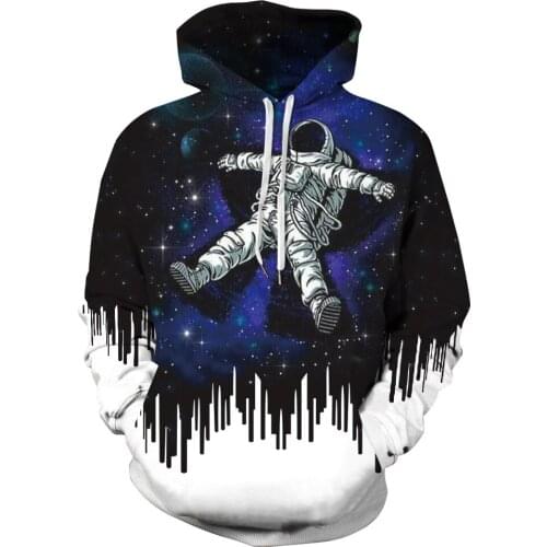 Funny Design Hoody Astronaut Clean The Space 3D Sweatshirt Men/Women Long Sleeve Hooded Tracksuit Black Hoodies pullover Tops