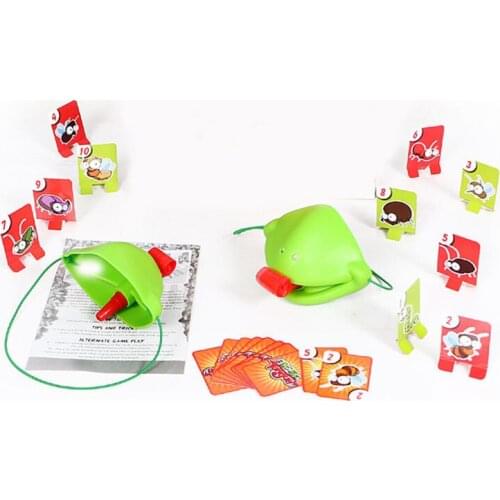 Funny board game tongue tac be quick to lick cards for tic-tac bugs with tongue toys for children puzzle game party games