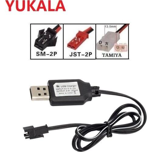 2pc 3.6V 4.8V 6.0V 7.2V 9.6V USB charger USB charging cable for 3.6V 4.8V 6.0V 7.2V 9.6V Ni-CD/Ni-MH rechargeable battery