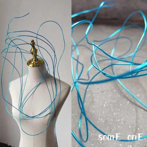 Rigid Aluminium Wire Metal Material Blue DIY Hand Knit Flower Support Modelling Design Decor Crafts Designer Accessories