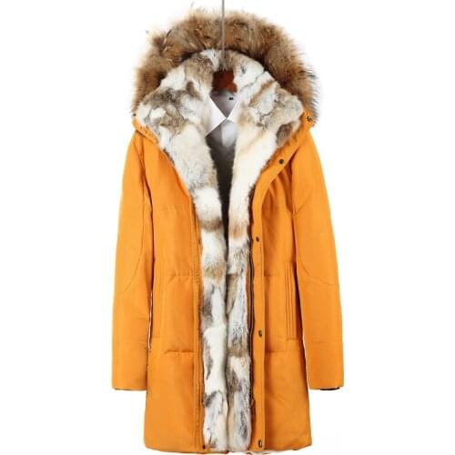 Top Quality Women Men Winter Coat 2020 Couples New Down Jacket Mid-length Youth Jacket Thick Rex Rabbit Fur Korean Clothes
