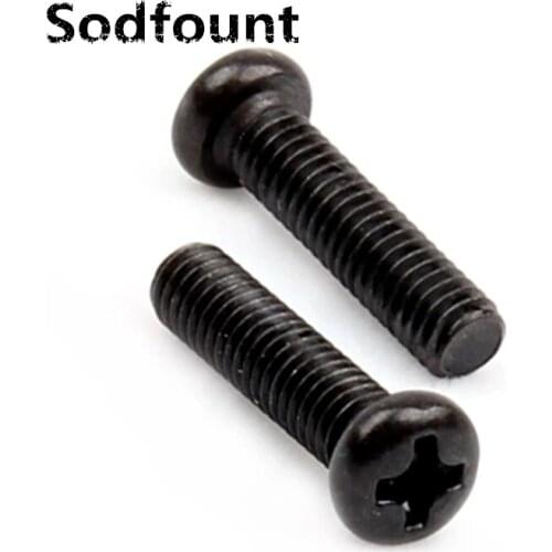 100pcs/Lot Cross round head screw M1.2/M1.4/M1.7 PM Phillips pan head iron black precision electronic small screw