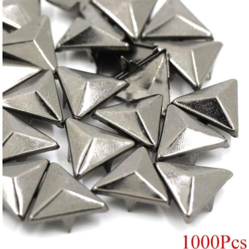 1000Pcs Hot Sale Rivets Black Metal Spikes Nailheads Rivet Studs For Leather Punk Rock Rivets For Shoes Clothes Belt 12MM 16MM
