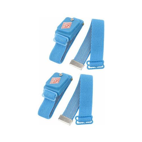 2Pcs Elestic Band Cordless Wireless Anti Static ESD Discharge Wrist Strap Blue