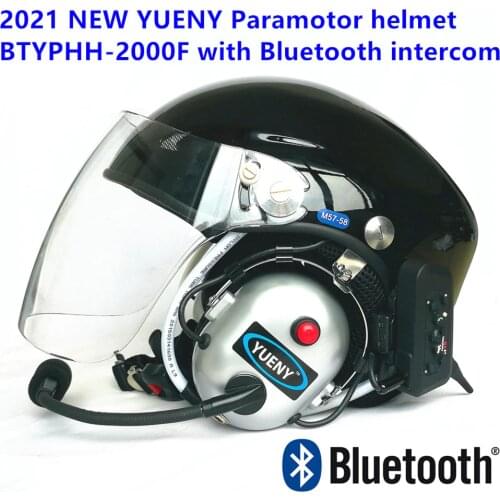 2021 NEW YUENY bluetooth paramotor helmet powered paragliding helmet with intercom bt interphone