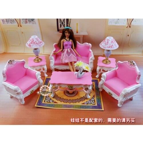 Free Shipping girls DIY toys 1/6 doll accessories 30cm doll Living room Gift Set doll furniture for barbie