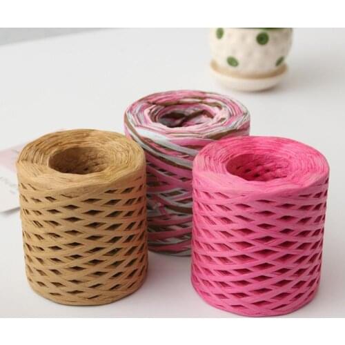 Raffia Paper Ribbon 200 Meters Decoration Wedding Rope Party Gift Packing Easter Twine For Natural Paper Wrapping Craft K2U1