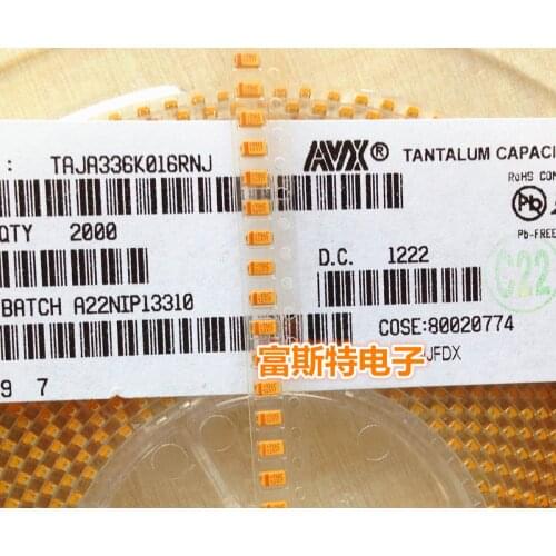 100PCS/LOT Chip Tantalum Capacitors 33UF 16V 336C A Type 3216 1206 Polarity