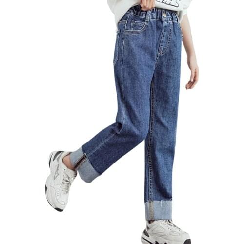 Big Girls Jeans Solid Color Jeans Kids Girl Patchwork Jeans For Kids Spring Autumn Clothes For Girls