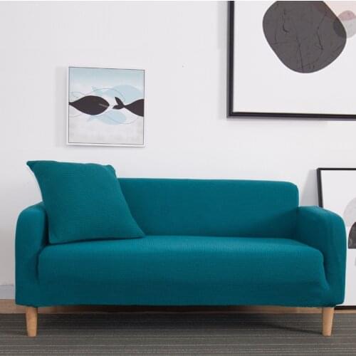 Elastic Blue Sofa Cover Stretch Tight Wrap All-inclusive Sofa Covers for Living Room Couch Cover Chair Sofa Cover Pillow Case