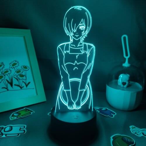 Anime Tokyo Ghoul Touka Kirishima Figure 3D LED RGB Night Lights Cool Gift for Friend Lava Lamp Bedroom Bedside Table Desk Decor