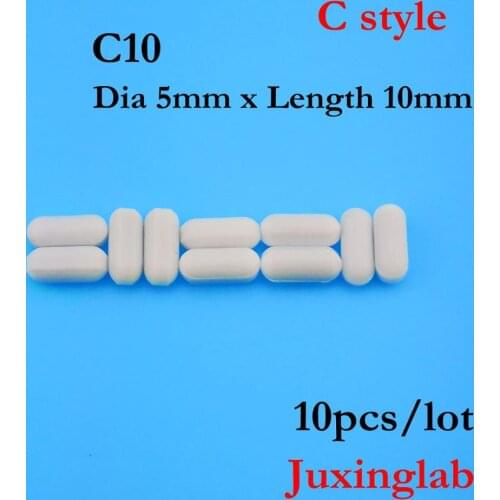 Laboratory PTFE Magnetic Stirrer Mixer Stir Bar C Style C10 Dia5mm x length 10mm 10pcs/ pack