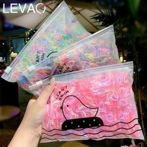 Levao 1000pcs/Lot Girls Colorful Small Disposable Rubber Bands Gum For Ponytail Holder Elastic Hair Bands Women Hair Accessories