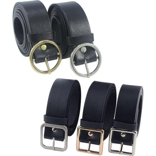 Fashion Single-Prong Buckle Women Belt Ladies Adjustable Belts Jeans Decorative Female Dress Thin PU Leather Waist Strap