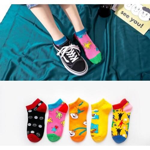 Mens socks spring 36-44 yards tide socks element color fashion short tube boat socks sports men and women the same paragraph