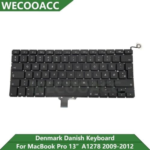New Replacement A1278 Keyboard For Macbook Pro 13" Denmark Danish Keyboard 2009 2010 2011 2012 Years