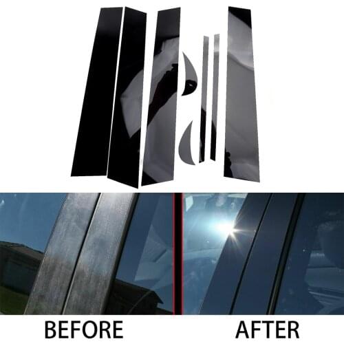 New 8Pcs/Set Glossy Black Car Door Window Pillar Post Cover Trim Decor Fit for Toyota Camry 2018