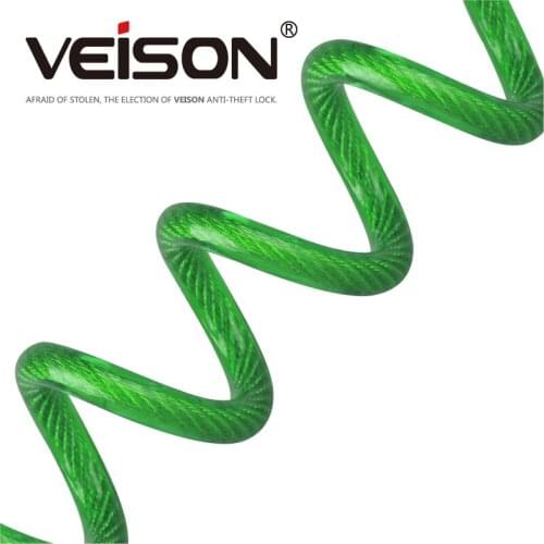 VEISON 150cm Motorcycle Alarm Security Anti Theft Disc Lock Motorbike Disc Lock Reminder Coil Cable Bicycle Security