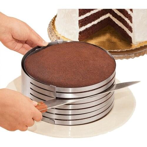 Layer Cake Cutter Slicer Stainless Steel Adjustable Retractable Round Bread Cake Ring Slicer Baking Mold JW