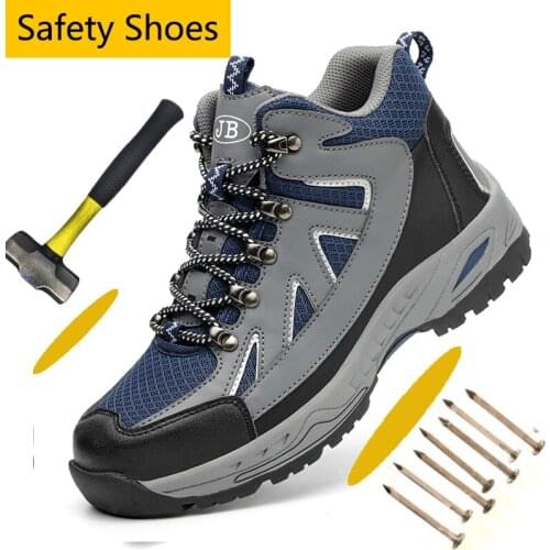 Anti-Smashing Steel-Toe Stylish Men Safety Work Boots Anti-Puncture Work Shoes for Men Indestructible All In One Safety Boots