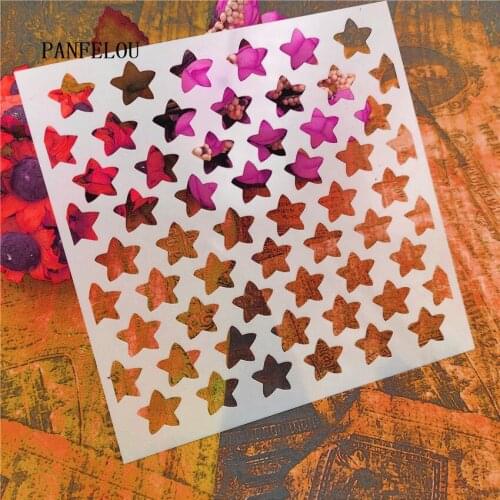13*13cm Hote Sale stars puzzle scrapbook stencils spray plastic mold shield DIY cake hollow Embellishment printing lace ruler