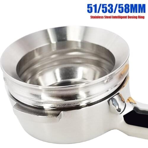51/53/58mm 304 Stainless Steel Intelligent Dosing Ring Brewing Bowl Coffee Powder For Espresso Funnel Portafilter