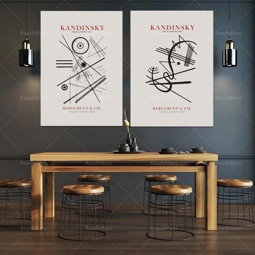 Wassily Kandinsky Exhibition Poster, Kandinsky Printable Wall Art, Kandinsky Geometric Abstraction, Skandinavian Print, Modern L