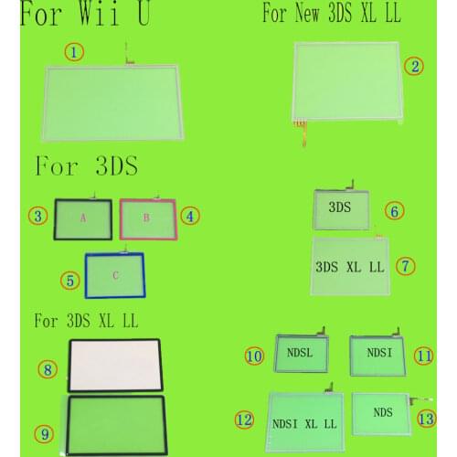 For NEW 3DS XL LL WIIU Pad Glass Replacement LCD Touch Screen Digitizer forNDS Nintendo DS Lens Protector forNDSI XL LL