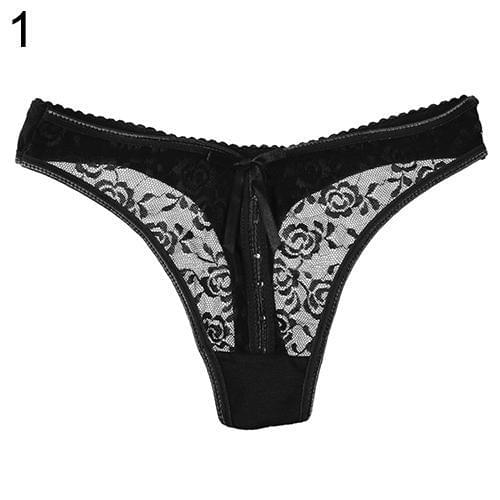 Women\s Sexy Lace V-string Briefs Panties Thongs G-string Underwear Low Waist Thongs Ladies Underwear Tights Panties
