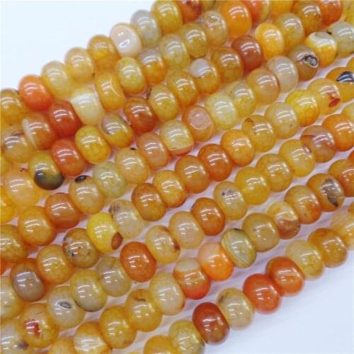 1 Strand 12x8mm Orange Dragon Veins Agate Abacus Loose Beads DIY Fashion Jeawelry Making Accessories Unisex 15.5"