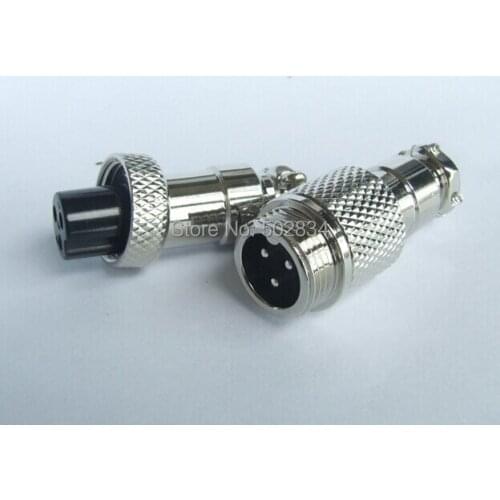 10set (20pcs) GX12 3-pin Air Aviation Plug Male Female Panel Chassis Metal Connector 12mm