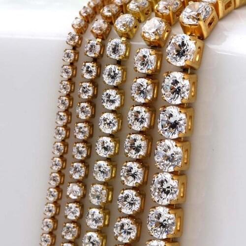 1Yardds/Roll Zircon Claw Chain Rhinestone Cup Chain Sew on Diamond Glue-On Close Chains Glitter Trim Cup Chain Sew on Garment JP