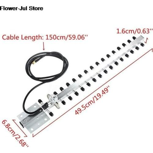 2.4Ghz WiFi Antenna 25dBi RP SMA Outdoor Wireless Yagi Antenna Directional Booster Amplifier Modem Cable