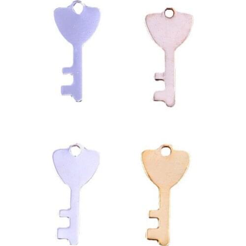 20pcs single-hole love earrings pendant key shape bracelet necklace fashion pendant plating multicolor jewelry accessories