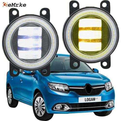 2x Led Angel Eye DRL for Renault Logan II MCV Logan Saloon 2014 2015 2016 LED Fog Lights Lamp Lens Daytime Running Light