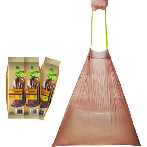 40pcs Degradable Garbage Trash Bags Drawstring Trash Bags Plastic Bag Environmentally Biodegradable Load-Bearing for Home