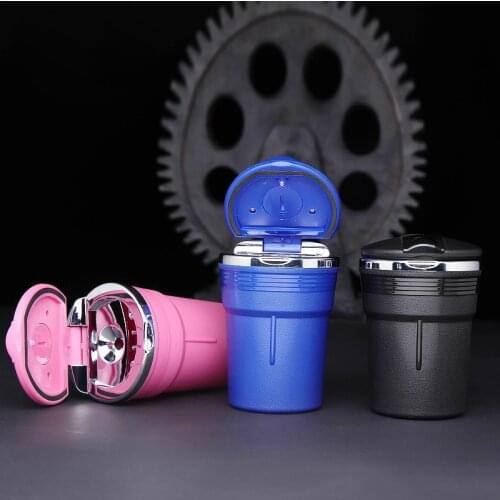 Car Ashtray LED Plastic Ash Tray for Audi BMW Golf Cars Cup Holder Accessories Auto Ashtray Cigarette Holder Box