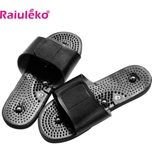 Electrode Massage Slippers for Tens Acupuncture Therapy Massager Machine Physiotherapy Electrode Gloves Foot Relax Black Rubber