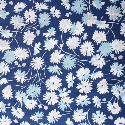 HLQON cotton sateen daisy flowers pattern fabric for women clothing sewing upholstery tissue wedding dress patchwork DIY