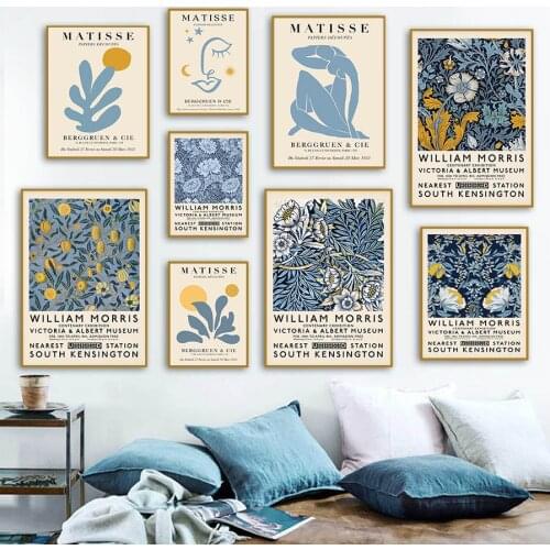 William Morris Henri Matisse Face Flower Wall Art Canvas Painting Nordic Posters And Prints Wall Pictures For Living Room Decor