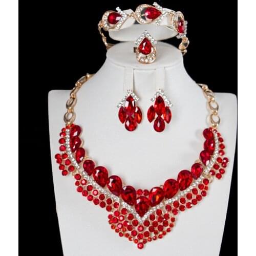 LAN PALACE african bridal fashion jewelry austrian crystal earrings necklace ring bracelet free shipping