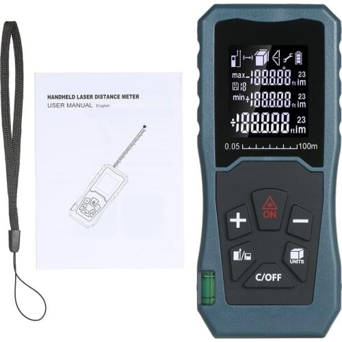 KKmoon Laser Distance Meter IR Laser Rangefinder LCD Diastimeter Bubble Level Pythagorean Mode Measure Distance Area and Volume