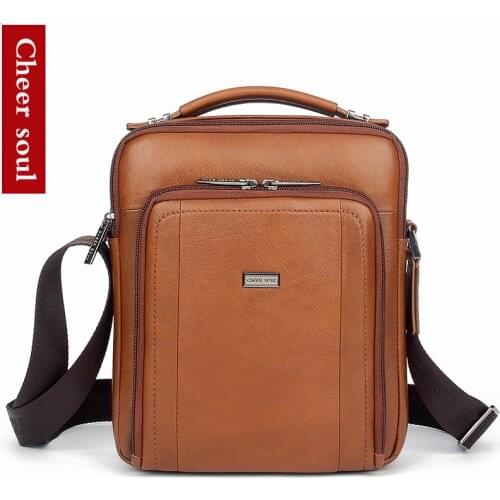 Genuine Leather Men Shoulder Bag Casual Messenger Crossbody Bags For Men Business Handbags Male iPad Tote Purse