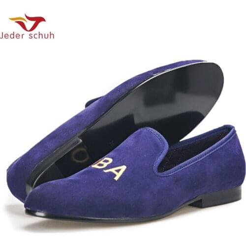 Men Shoes Customize Embroidery Men Party Loafers Fashion Prom And Banquet Men Dress Shoes British Style Smoking Slippers