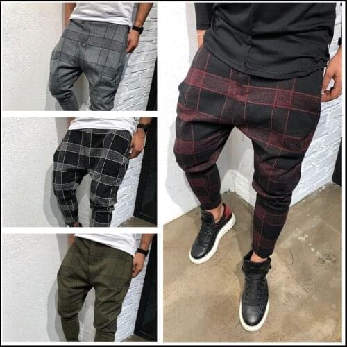 Mens Square Printed Casual Pants Sweatpants Harem Pants Yeezy Winter Pants For Men Checkerboard Street Fashion Plaid Pants Male